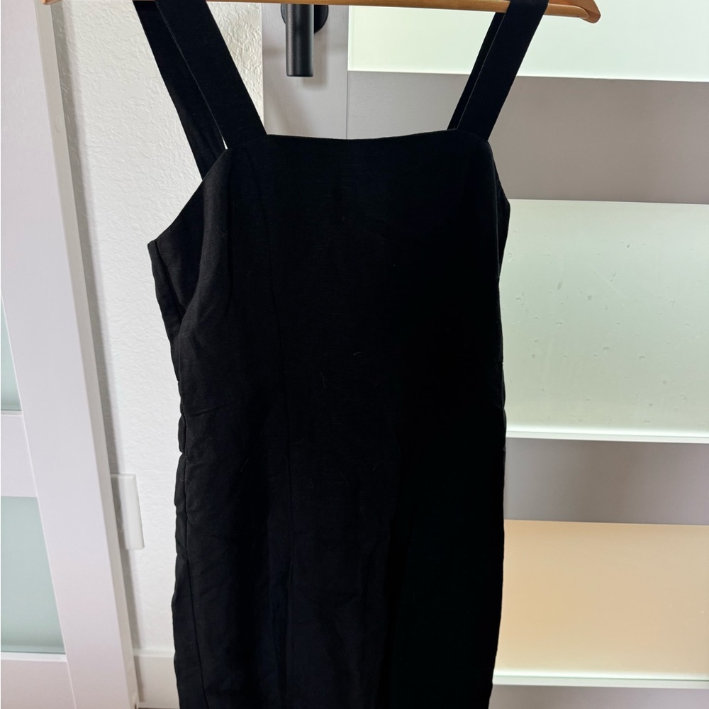 Black linen blend Dress
